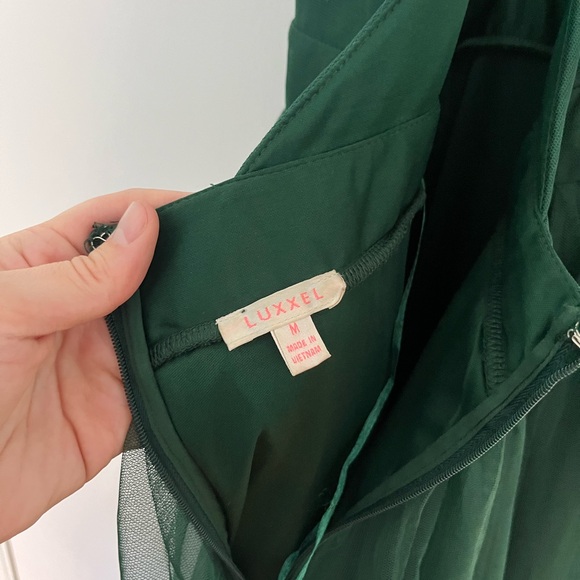 Lulus Forest Green Maxi Dress with Deep V-Neck - Picture 4 of 5